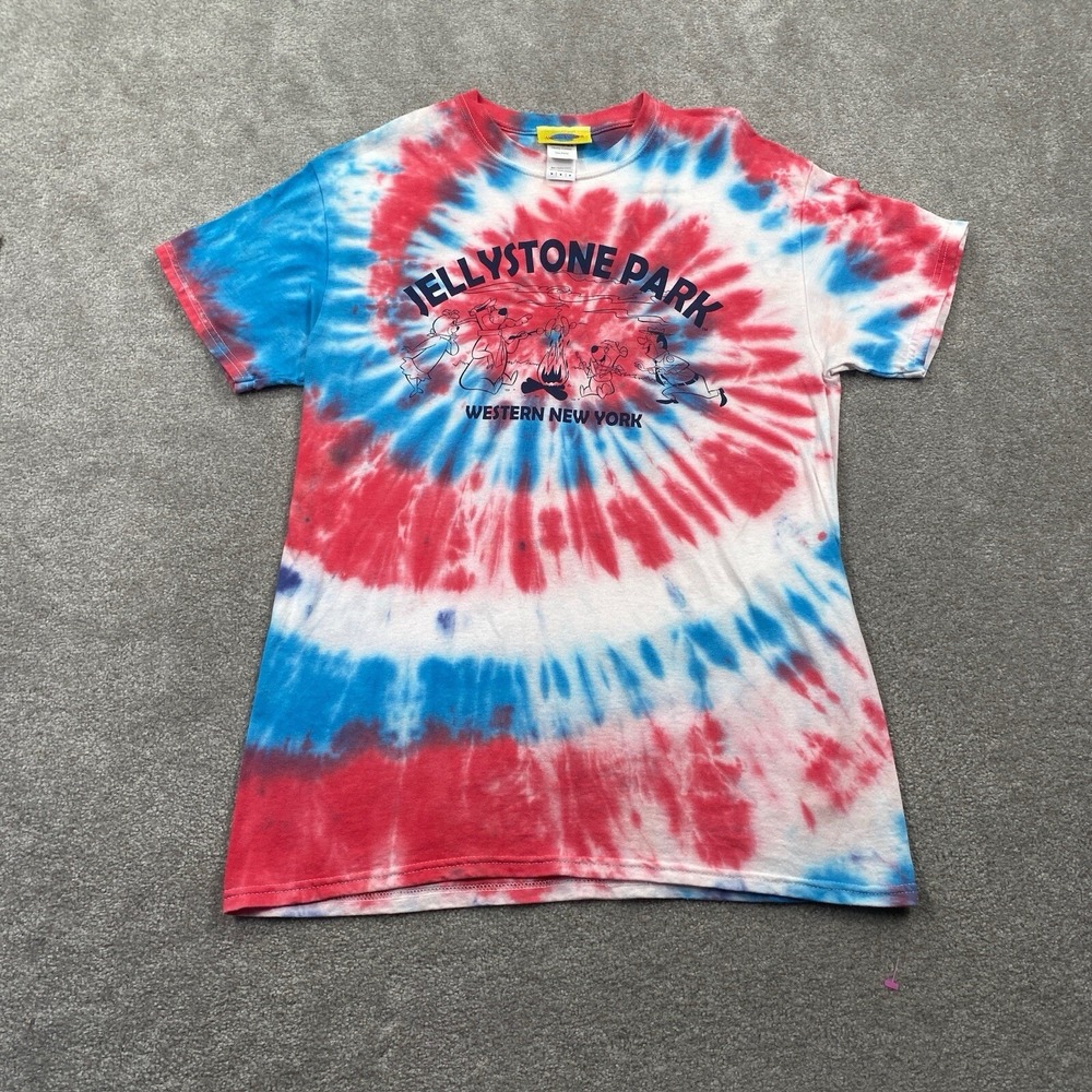 Jellystone Park Tie Dye T Shirt Men's Size M Red White Blue